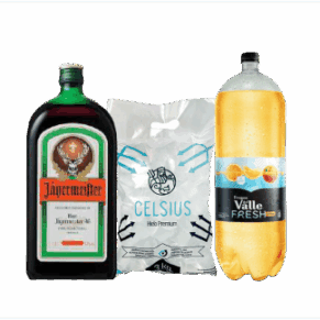 Jagermeister 1 lt + Frugos Fresh 3 lt + Hielo 1.5Kg